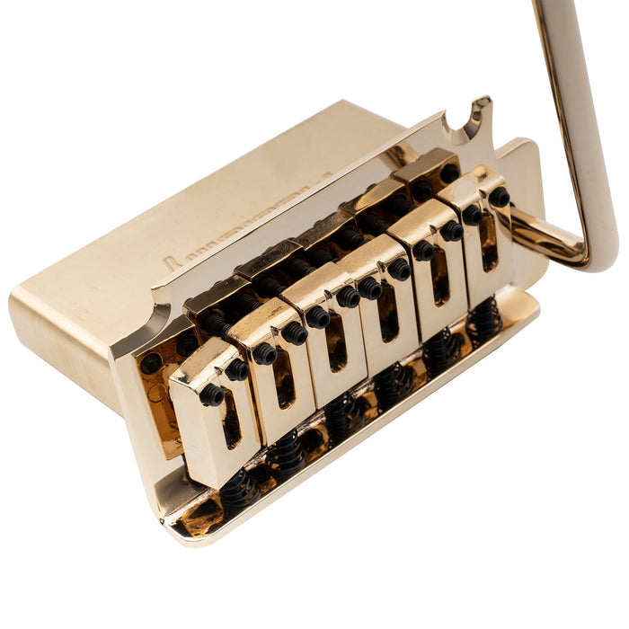 Musiclily Pro 10.5mmピッチ モダンなサドル 2点支持 トレモロユニット ブリッジ 高さ40mmの真鍮ブロック Squier Stratエレキギター用 ブラック