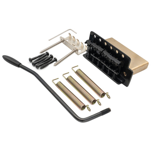 musiclily pro 52 5mm 6 screw vintage style steel bent saddles guitar tremolo bridge with 40mm solid brass block for squier strat style electric guitar mx2588p