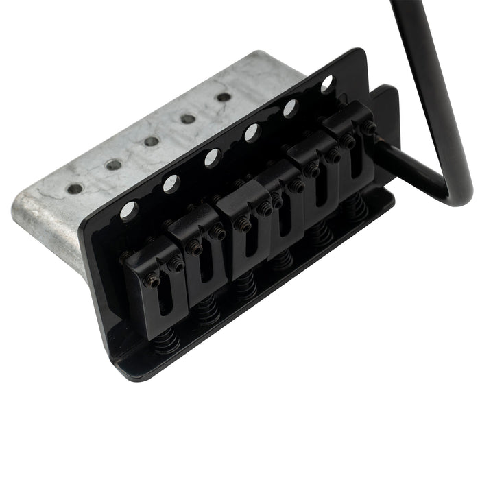 detail of musiclily pro 52 5mm 6 screw modern style saddles guitar tremolo bridge with 36mm short block for squier strat style electric guitar mx2589p
