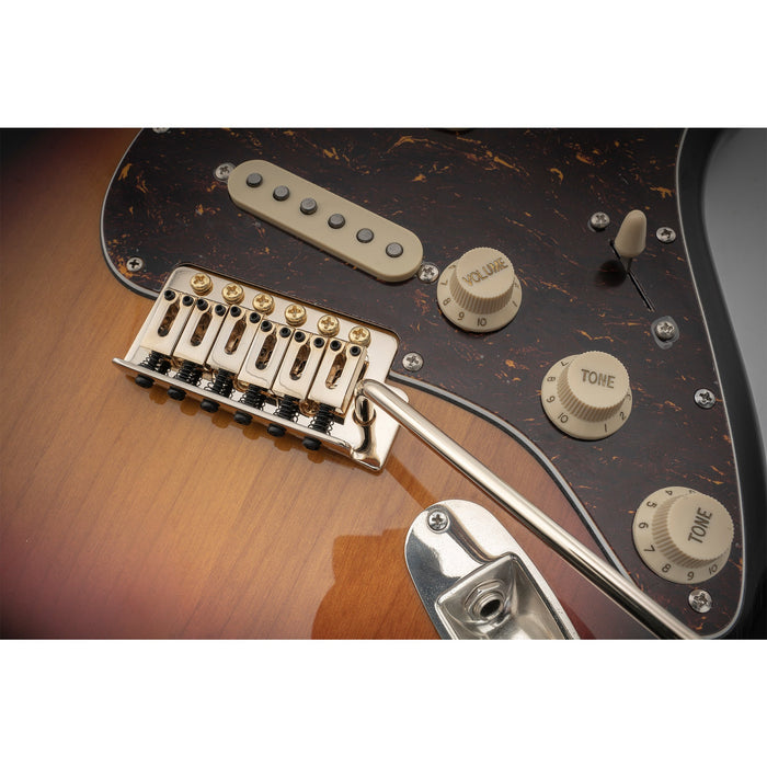 Puente de trémolo Musiclily Pro de 52,5 mm con 6 tornillos de estilo moderno y bloque de latón macizo de 36 mm para guitarra eléctrica Squier Strat.