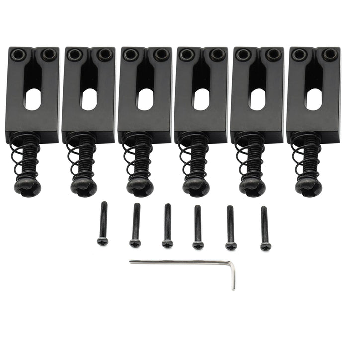 musiclily pro 10 5mm modern style rectangle zinc alloy saddles for strat tele style electric guitar mx2595 6p
