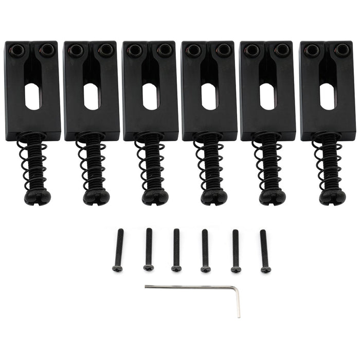 musiclily pro 10 8mm modern style rectangle zinc alloy saddles for imported strat tele style electric guitar mx2596 6p