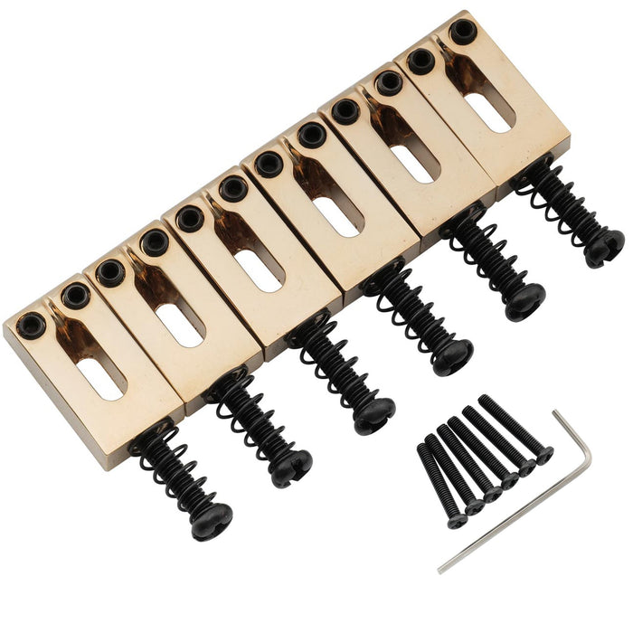 Musiclily Pro 10.8mm Modern Style Rectangle Zinc Alloy Saddles for Imported Strat Tele Style Electric Guitar, Set of 6