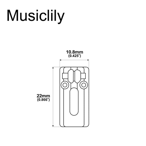 Dimensions of musiclily pro 10 8mm modern style zinc alloy roller saddles for imported strat tele style electric guitar mx2598 6p