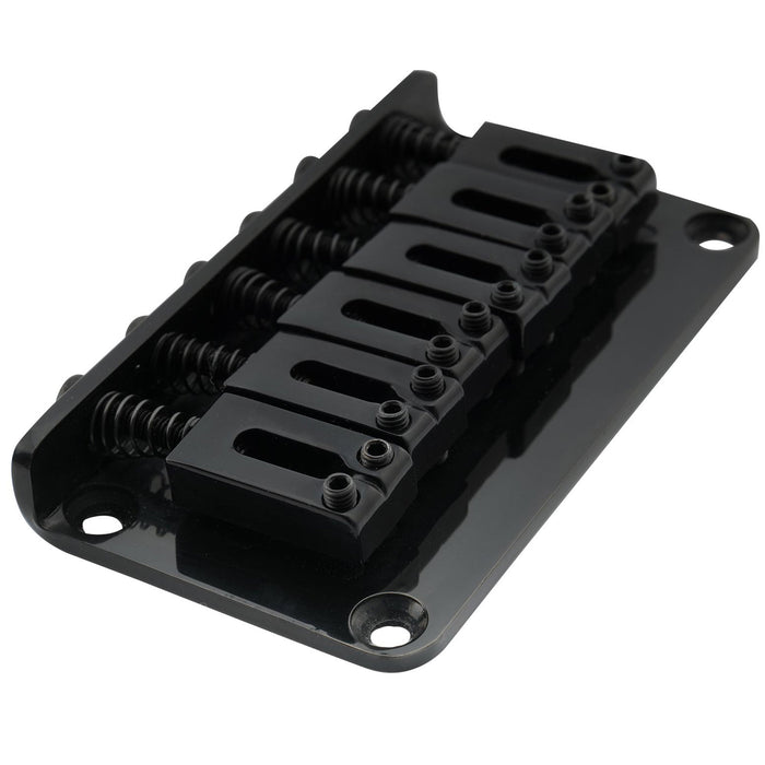 detail of musiclily pro 52 5mm2 1 16 inch modern hardtail fixed bridge for strat tele style electric guitar mx2603p