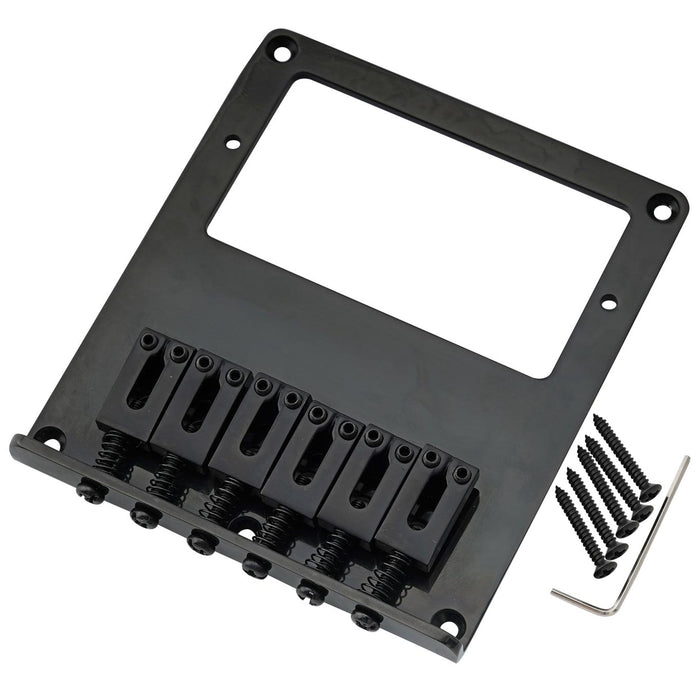 musiclily pro 54mm modern humbucker guitar bridge with zinc alloy 6 saddle and steel plate for tele style electric guitar mx2609p