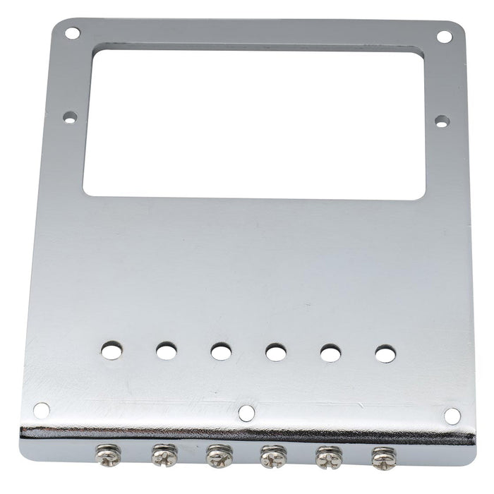 musiclily pro 54mm modern humbucker guitar bridge with zinc alloy 6 saddle and steel plate for tele style electric guitar mx2609p, chrome