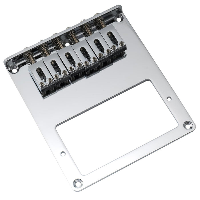 Musiclily Pro 54mm Modern Humbucker Guitar Bridge with Zinc Alloy 6-Saddle and Steel Plate for Tele Style Electric Guitar