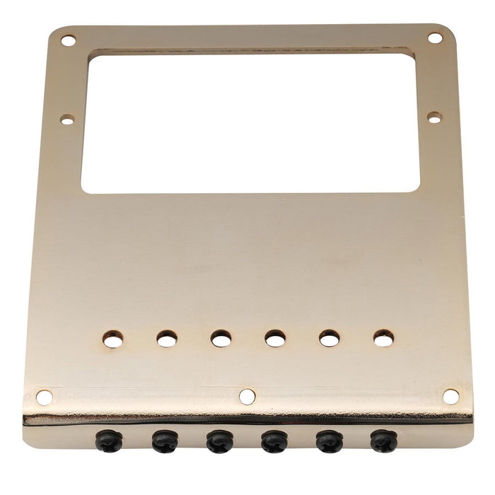 Musiclily Pro 54mm Modern Humbucker Guitar Bridge with Zinc Alloy 6-Saddle and Steel Plate for Tele Style Electric Guitar