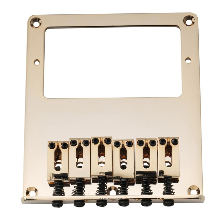 Musiclily Pro 54mm Modern Humbucker Guitar Bridge with Zinc Alloy 6-Saddle and Steel Plate for Tele Style Electric Guitar