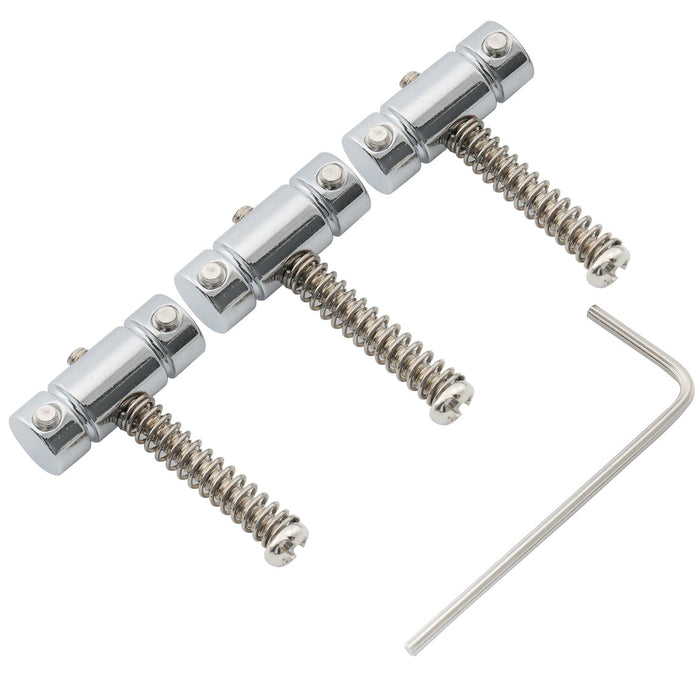 musiclily pro 21mm standard barrel steel saddle for fender squier tele style electric guitar mx2614 3p, gold