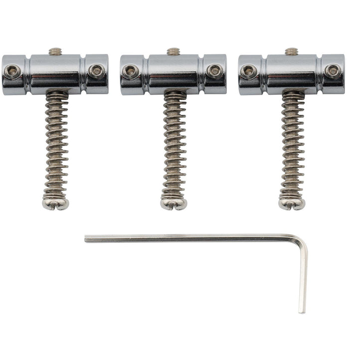 musiclily pro 21mm standard barrel steel saddle for fender squier tele style electric guitar mx2614 3p, chrome