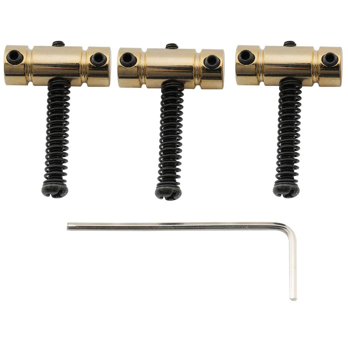 musiclily pro 21mm standard barrel steel saddle for fender squier tele style electric guitar mx2614 3p, gold