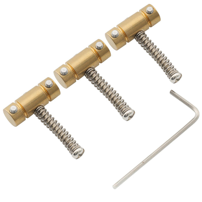 Musiclily Pro 10.8mmピッチ 鋼製 標準3連バレルサドル Fender Squier Teleテレキャスターエレキギター用 ブラック(3個セット)