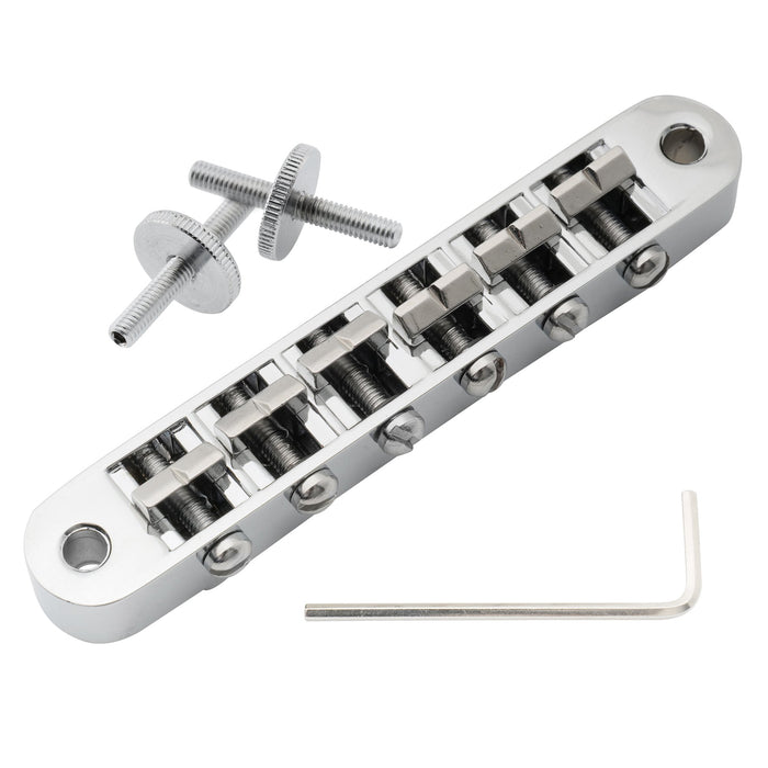 musiclily pro 52mm string spacing abr 1 tune o matic bridge wide body lp bridge for epiphone lp sg style electric guitar mx2616p, gold