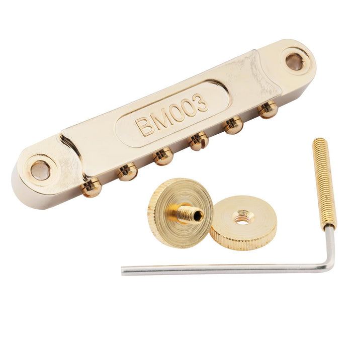 Musiclily Pro 10.4mmピッチ ローラーサドル ABRタイプ Tune-o-maticチューンオートマチックブリッジ M4ポスト LPスタイルなエレキギター用 ブラック