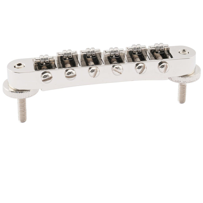musiclily pro 10 4mm roller saddle bridge abr tune o matic bridge with m4 post for lp style electric guitar mx2617p, nickel