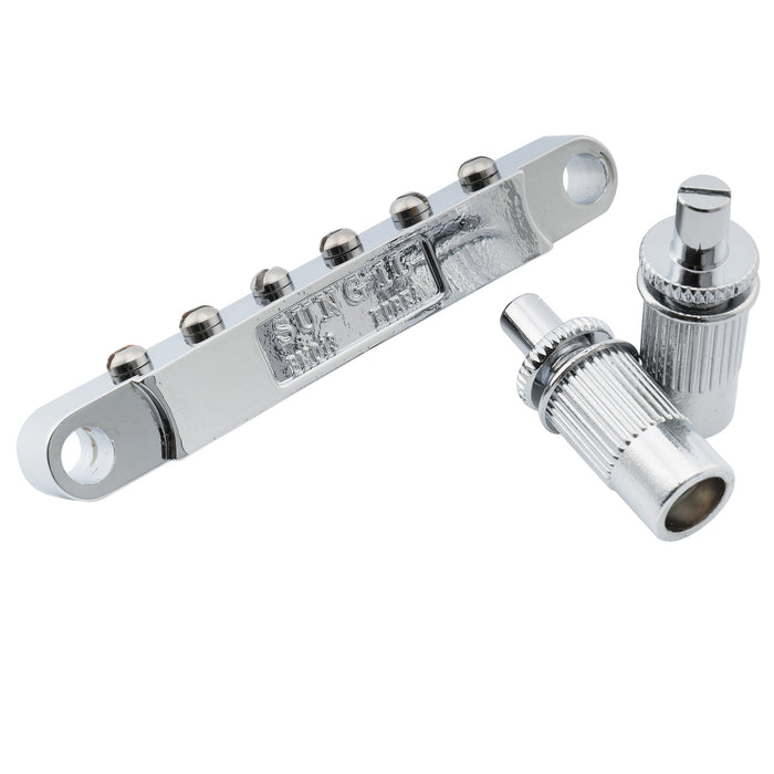 musiclily pro 52mm tune o matic bridge for epiphone lp sg style electric guitar mx2618p, nickel
