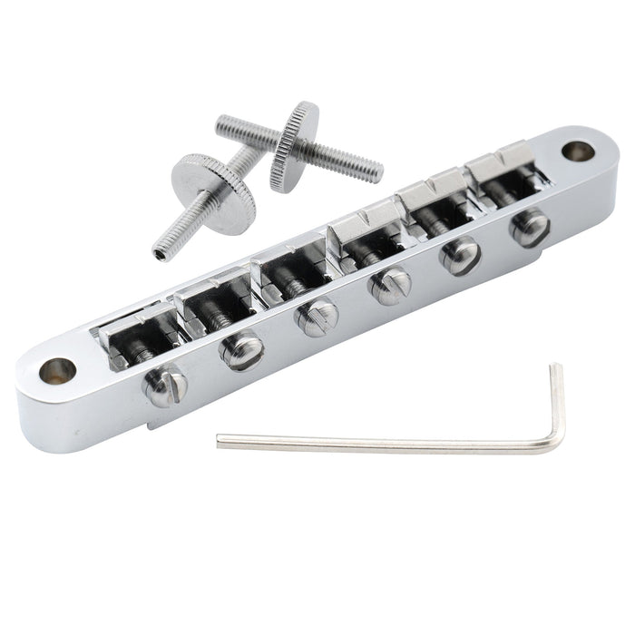 musiclily pro 52mm abr 1 tune o matic bridge for epiphone lp sg style electric guitar mx2619p, gold