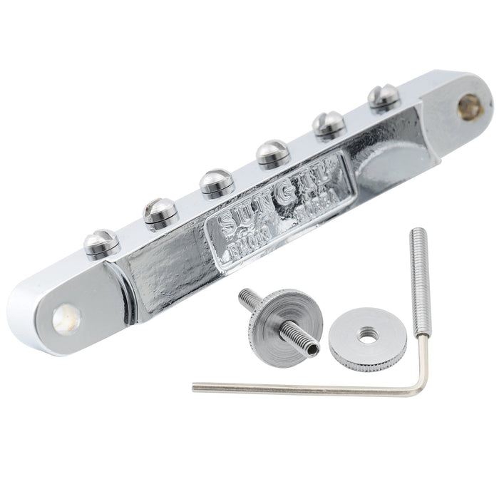 musiclily pro 52mm abr 1 tune o matic bridge for epiphone lp sg style electric guitar mx2619p, nickel