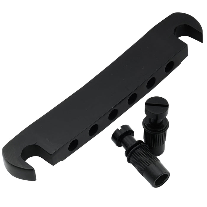 detail of musiclily pro 52 5mm string spacing 6 string stop tailpiece for epiphone lp sg style guitar mx2621p