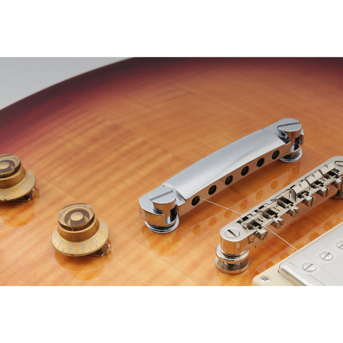 musiclily pro 52 5mm string spacing 6 string stop tailpiece for epiphone lp sg style guitar mx2621p, chrome