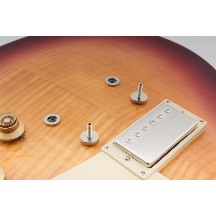 Musiclily Pro ミリ規格 ABR-1 Tune-o-Maticチューンオーマチックブリッジ取り付け用ポストとサムホイールセット Epiphone LPエレキギター用 ブラック(2個セット)