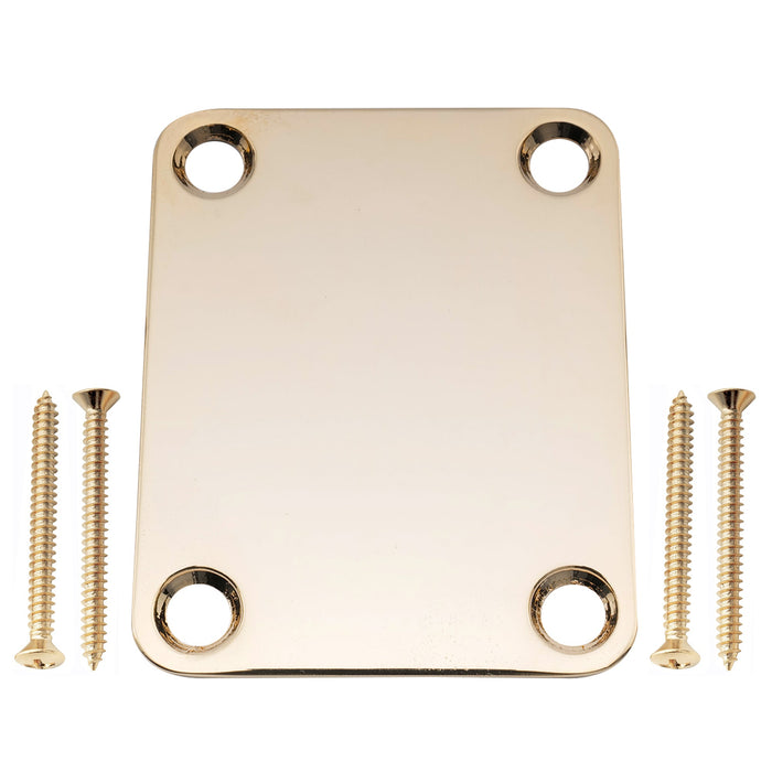 musiclily pro heavy duty steel rectangle neck plate 4 hole neck joint board for guitar bass mx2630p