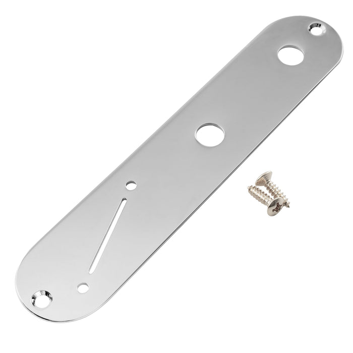 musiclily pro 32mm steel control plate with narrow pots hole spacing and angled switch slot for tele style electric guitar mx2635p, chrome