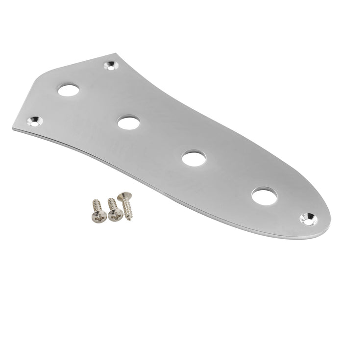 musiclily pro steel 4 hole jazz bass control plate for jb style electric bass mx2636p, chrome