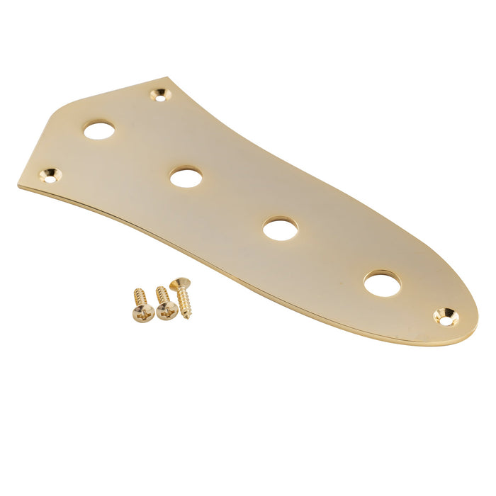 musiclily pro steel 4 hole jazz bass control plate for jb style electric bass mx2636p, gold