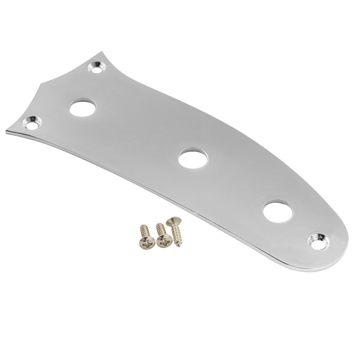 musiclily pro steel 3 hole guitar control plate for mustang style electric guitar mx2637p, chrome