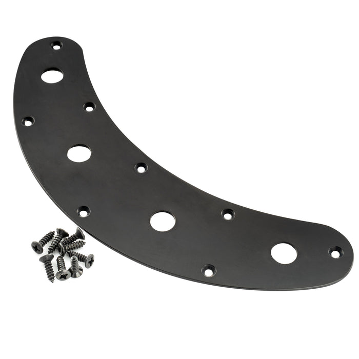 musiclily pro steel 4 hole bass control plate for music man style electric bass mx2638p, black