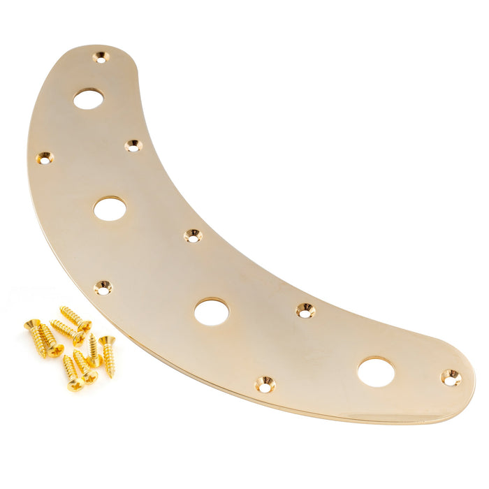 musiclily pro steel 4 hole bass control plate for music man style electric bass mx2638p, gold