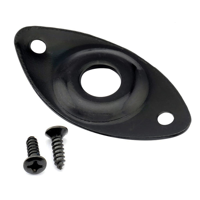 Part of musiclily pro steel curved recessed oval football shape guitar jack plate for electric guitar bass mx2641p