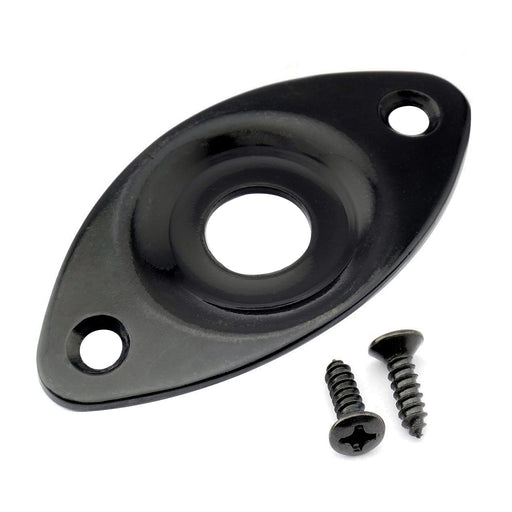 musiclily pro steel curved recessed oval football shape guitar jack plate for electric guitar bass mx2641p