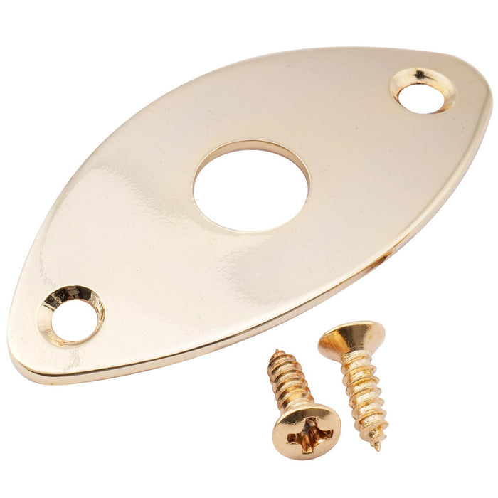 musiclily pro steel curved oval jack plate for electric guitar bass mx2642p