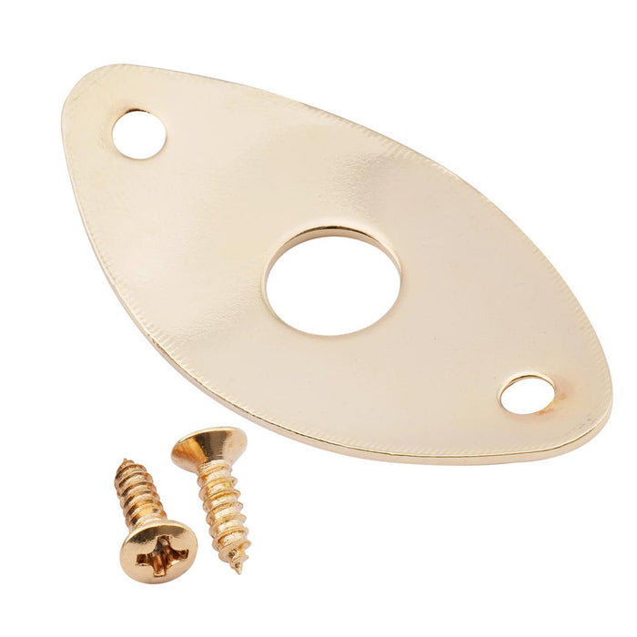 Part of musiclily pro steel curved oval jack plate for electric guitar bass mx2642p