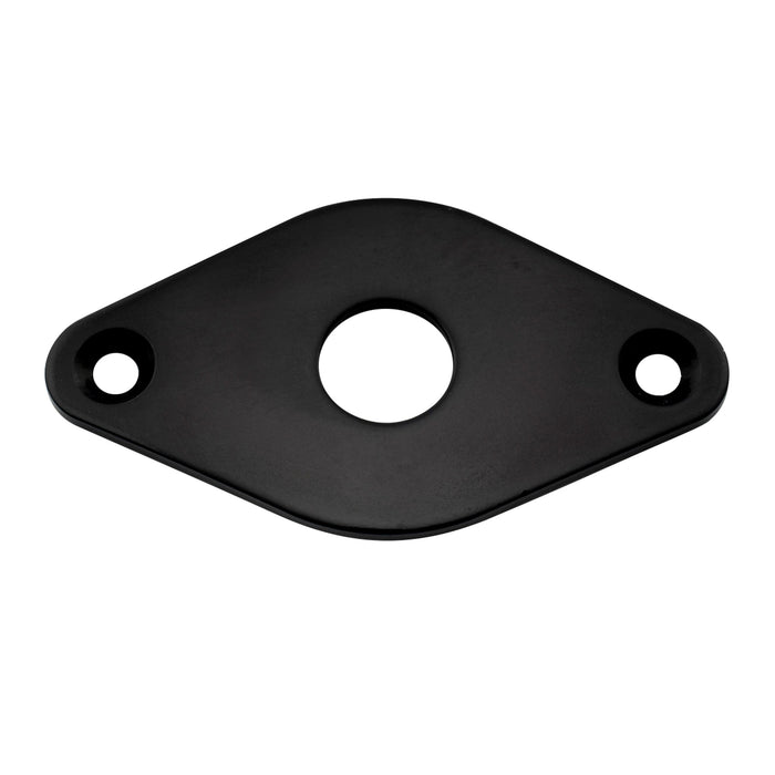 musiclily pro steel curved diamond jack socket plate 9 6mm hole for electric guitar bass mx2643p, black