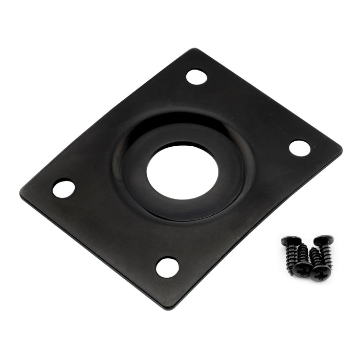 Part of musiclily pro steel curved recessed rectangle jack socket plate 10mm hole for electric guitar bass mx2644p