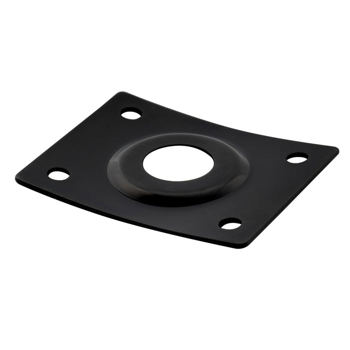detail of musiclily pro steel curved recessed rectangle jack socket plate 10mm hole for electric guitar bass mx2644p