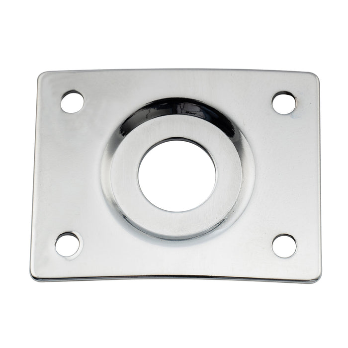 musiclily pro steel curved recessed rectangle jack socket plate 10mm hole for electric guitar bass mx2644p, chrome