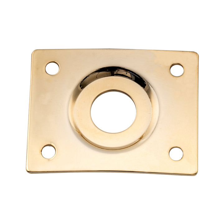 musiclily pro steel curved recessed rectangle jack socket plate 10mm hole for electric guitar bass mx2644p, gold