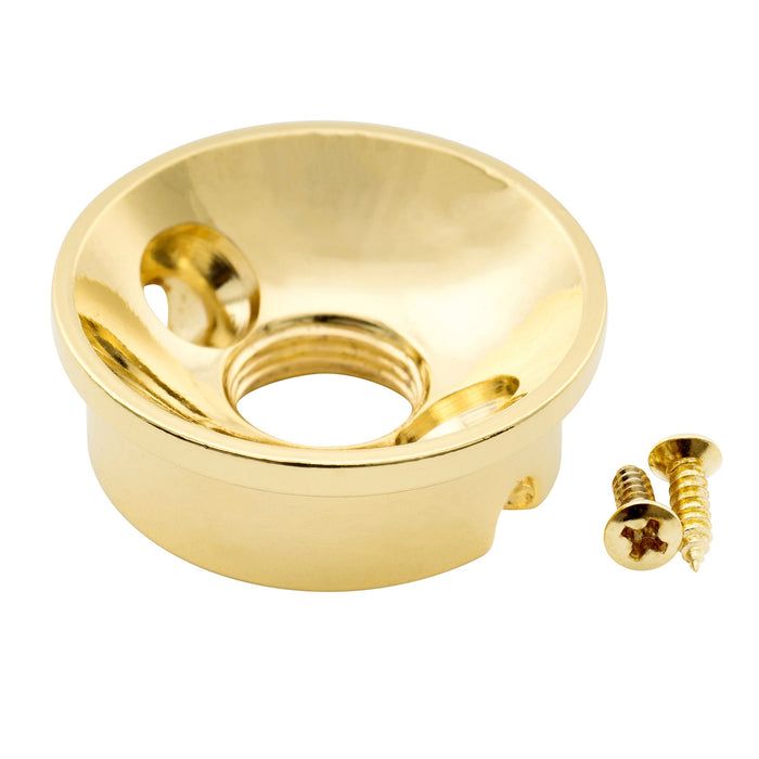 musiclily pro metric m9 steel modern style jack plate for imported tele style electric guitar mx2645p, gold