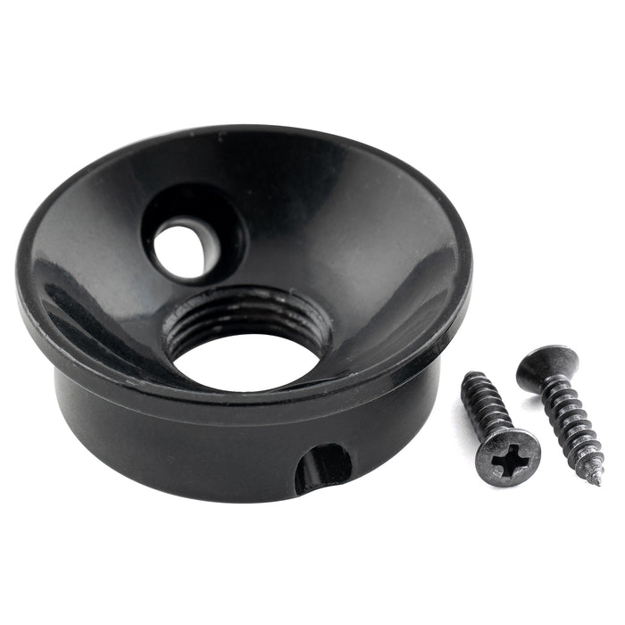 musiclily pro 3 8 inch steel modern style guitar jack plate for usa mexico made tele style electric guitar mx2646p, black