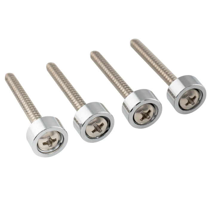 musiclily pro 12mm steel guitar neck mounting ferrules neck joint bushings and bolts for electric guitar bass mx2705 4p, chrome