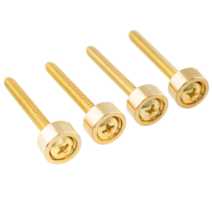 musiclily pro 12mm steel guitar neck mounting ferrules neck joint bushings and bolts for electric guitar bass mx2705 4p, gold