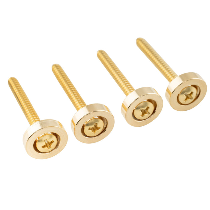 musiclily pro 15mm steel guitar neck mounting ferrules neck joint bushings and bolts for electric guitar bass mx2708 4p, gold