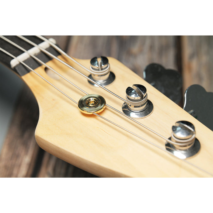 Application of musiclily pro steel 19mm round slotted string retainer guide tree for electric bass mx2709p