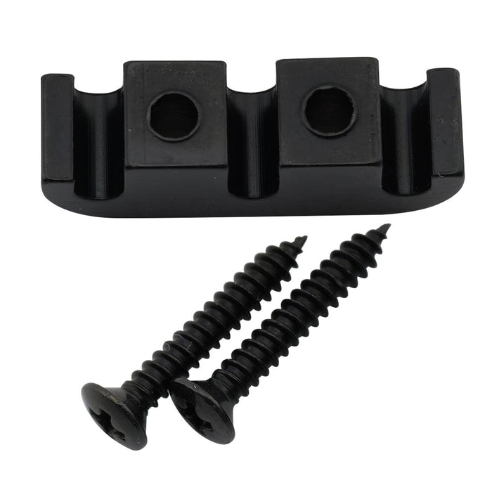 detail of musiclily pro 25mm brass string retainer guide tree for 5 string electric bass mx2710p